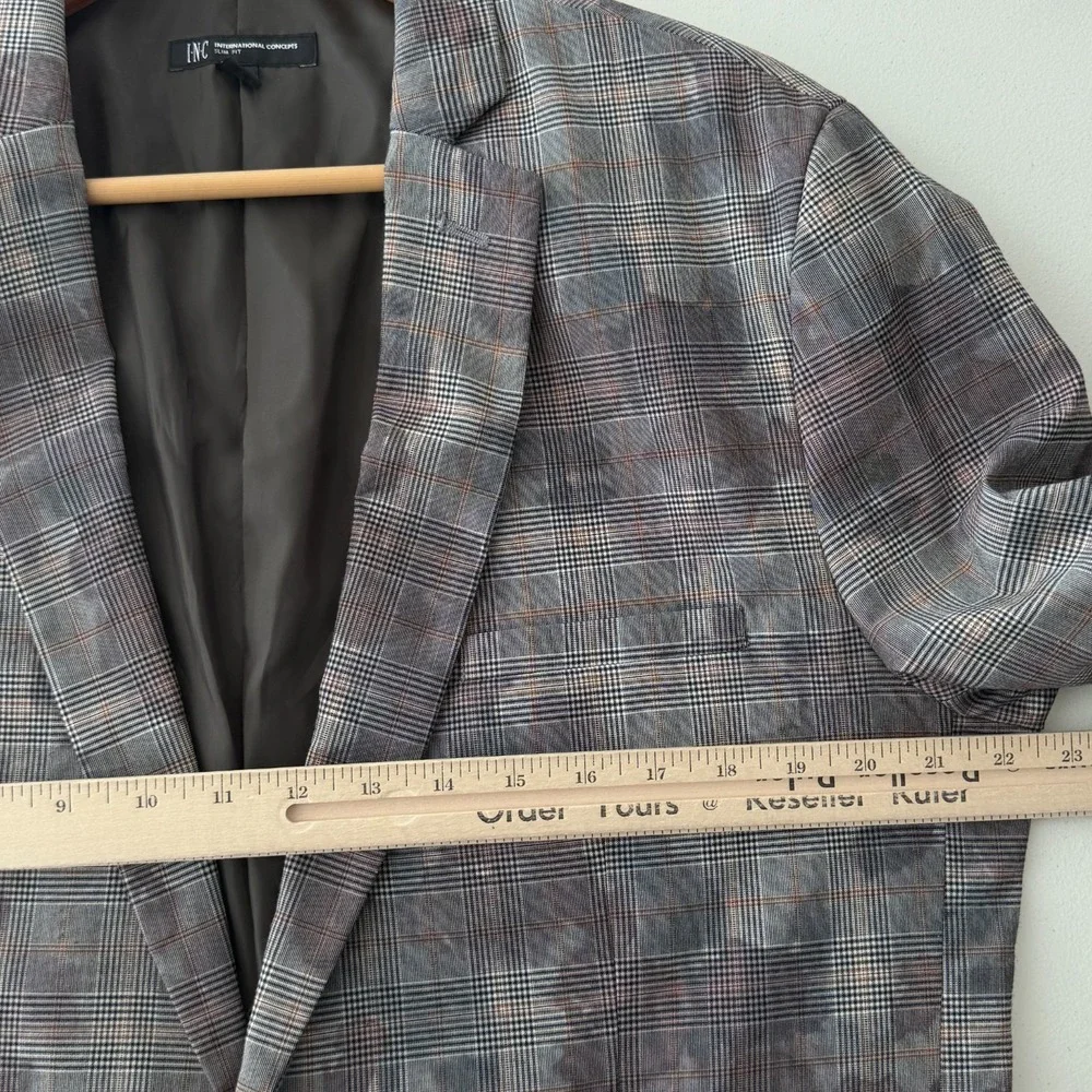 INC Mens Blazer Sport Coat Large Camo Print Slim Fit Dinner Jacket Party Suit